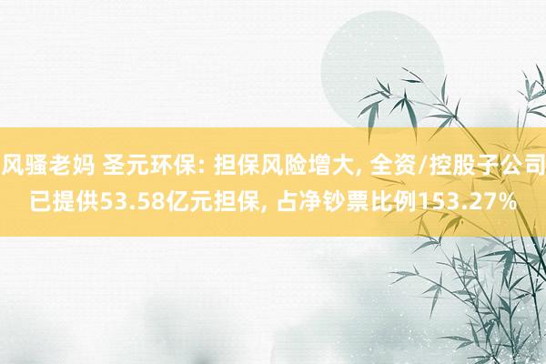 风骚老妈 圣元环保: 担保风险增大, 全资/控股子公司已提供53.58亿元担保, 占净钞票比例153.27%