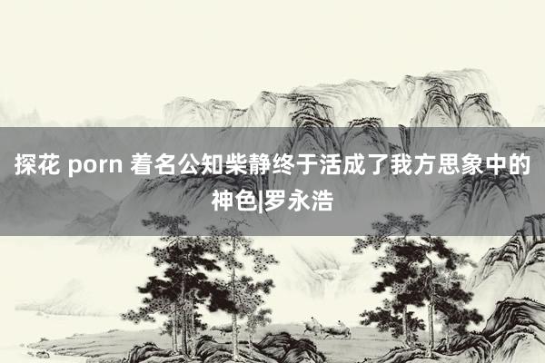 探花 porn 着名公知柴静终于活成了我方思象中的神色|罗永浩
