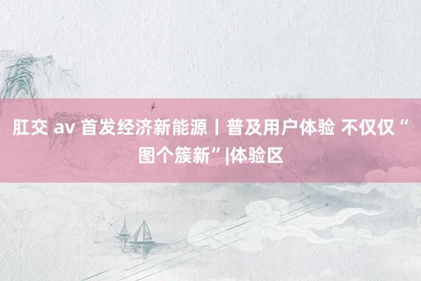 肛交 av 首发经济新能源丨普及用户体验 不仅仅“图个簇新”|体验区