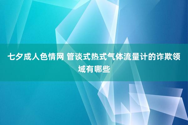 七夕成人色情网 管谈式热式气体流量计的诈欺领域有哪些