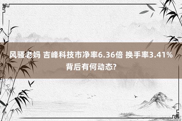 风骚老妈 吉峰科技市净率6.36倍 换手率3.41%背后有何动态?